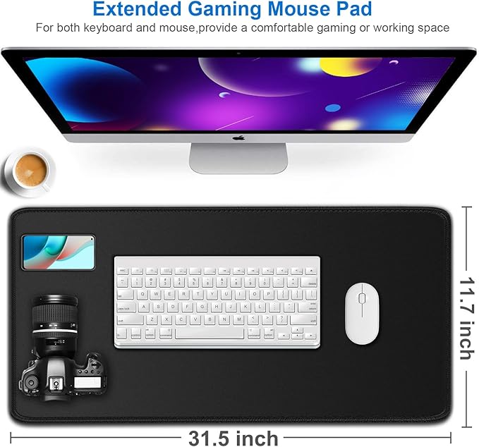Large Extended Gaming Mouse Pad, Water Resist Non-Slip Mousepad Rubber Base - Image 2