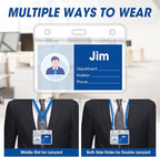 100 Pcs Horizontal Badge Holders, Extra Thick ID Card Name Tag Badge Holder - Image 4