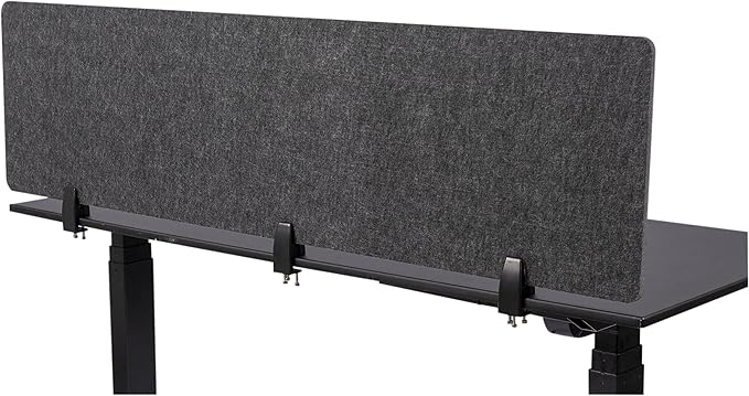 Stand Up Desk Store ReFocus Raw Clamp-On Acoustic Desk Divider Mounted Privacy - Image 2