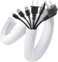 AGPTEK White Cable Sleeve Cover, 2 Pack 5ft by AGPTEK