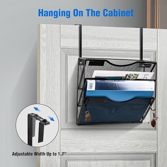 BOHDK Wall File Organizer, 3 Tire Hanging File Folder Mail Organizer, Vertical - Image 4