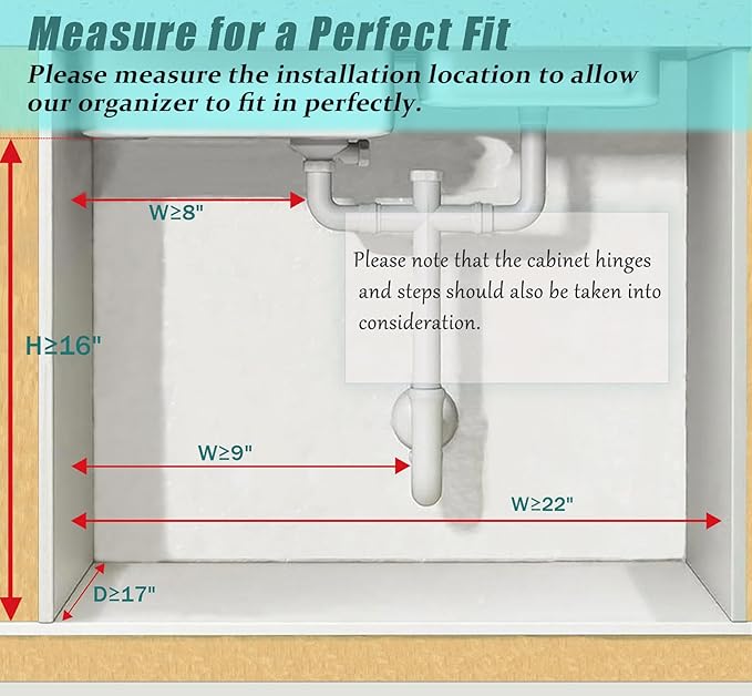 Beleeb Under Sink Organizer, Height Adjustable Organization and Storage Series - Image 7