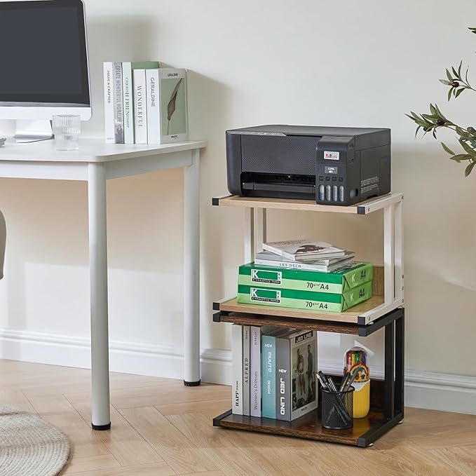 IBUYKE Under Desk Printer Stand, Mobile Home Desktop Organizer Shelf - Image 7