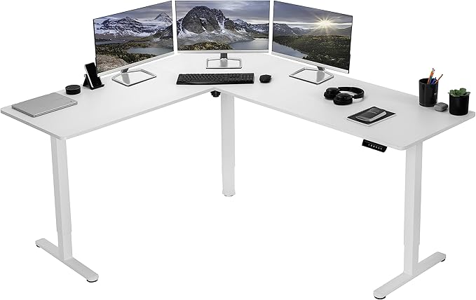 VIVO Electric Corner 75 x 63 inch L-Shaped Standing Desk, Memory Height by VIVO
