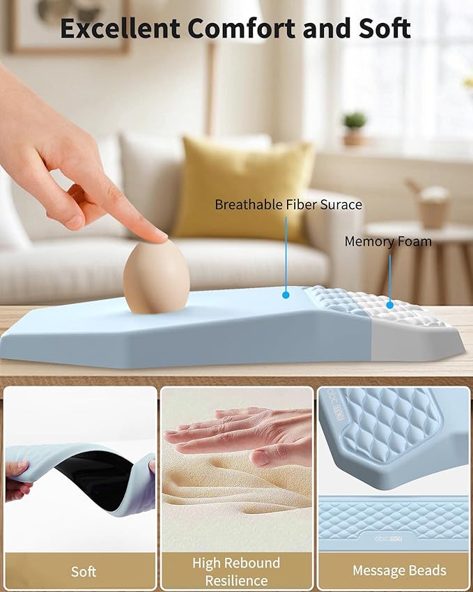 Ergonomic Mouse Pad and Keyboard Wrist Rest Support Set, Massage Design Mousepad - Image 3