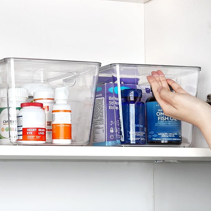 Vtopmart 12 Pack Clear Stackable Storage Bins - Image 5