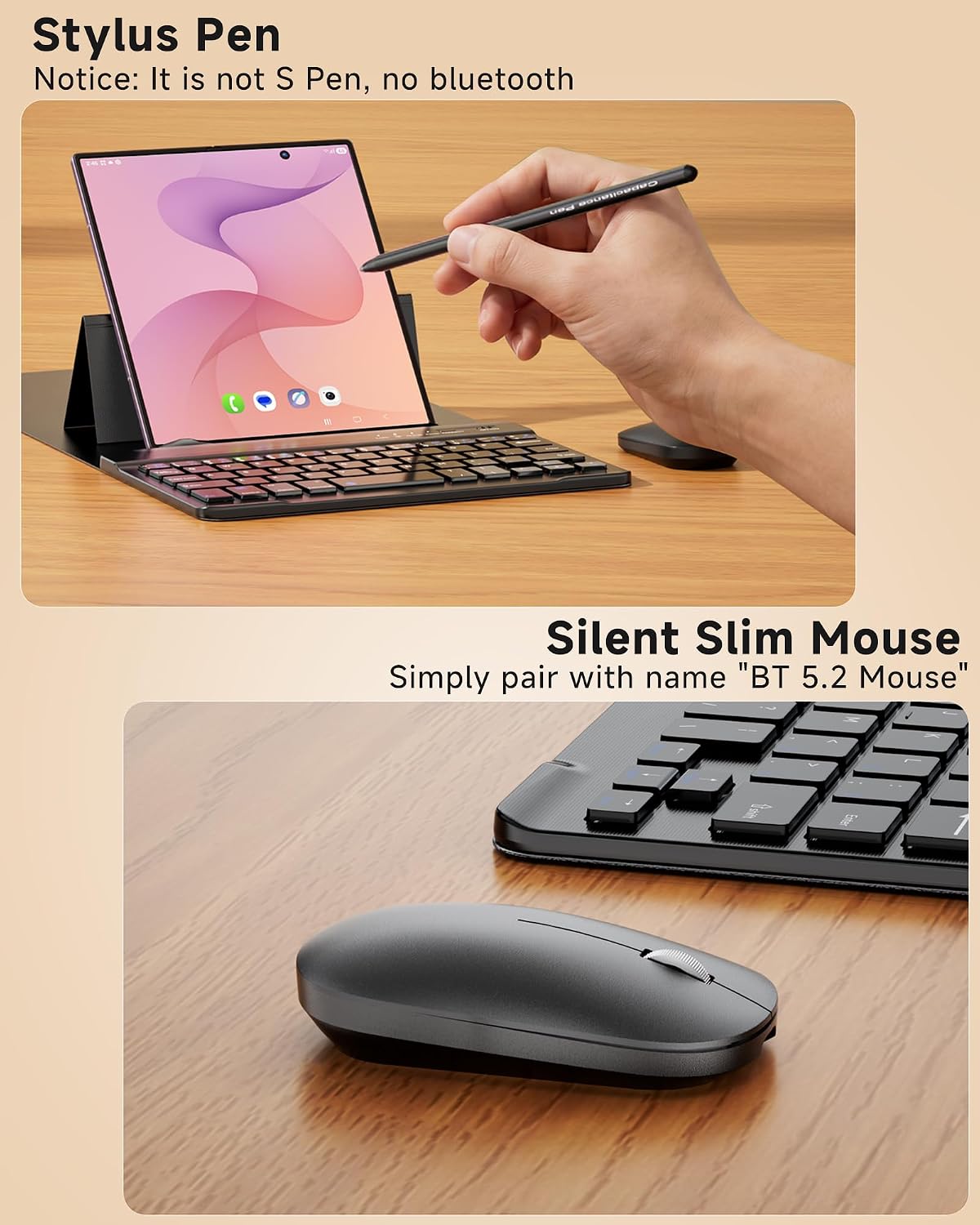 4-in-1 Mini Wireless Keyboard Case for Galaxy Z Fold 8 Ultra/Z Fold 8/7/6/5