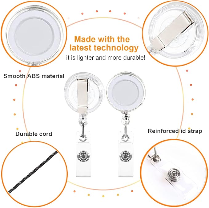 100 Pack Retractable Badge Reel Clips - Image 4