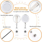 100 Pack Retractable Badge Reel Clips - Image 4