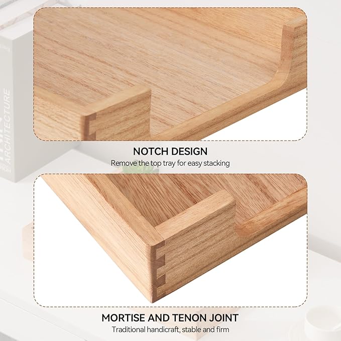 Kirigen Wood Letter-Size Tray Single-Tier- Wooden Tones Collection Front-Load - Image 3