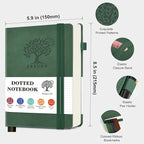PERCUN Dotted Journal Notebook for Men & Women, 160 Pages Dot Grid notebook for - Image 2