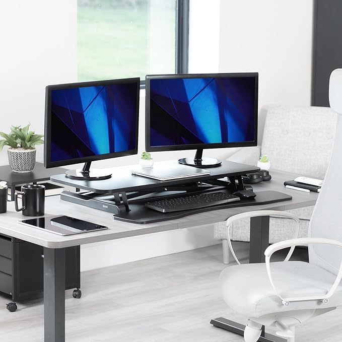 VIVO 36 inch Desk Converter, K Series, Height Adjustable Sit to Stand Riser - Image 8