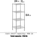 Regal Altair 21" Deep x 24" Wide x 64" Height Wire Shelving Kit | 4-Tier | NSF - Image 3