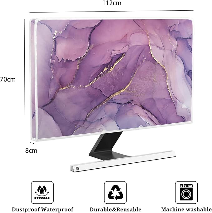 Baocicco Fashion Violet Marble Waterproof TV Dust Cover 45, 48 Inch Anti-Static - Image 2