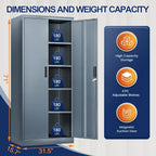besfur metal garage storage cabinet with locking doors, close-up detail