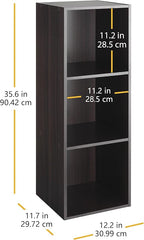 Whitmor 3 Cube Bookcase, 3 Tier Stackable MDF Bookself, Open Storage Display - Image 3