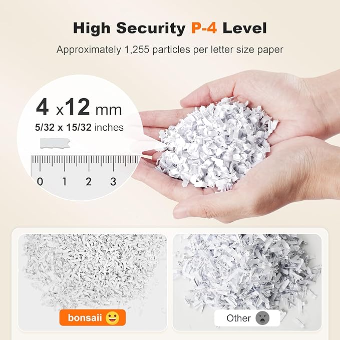 Bonsaii 200-Sheet Auto Feed Paper Shredder, 60-Min Nonstop Heavy Duty Shredders - Image 6