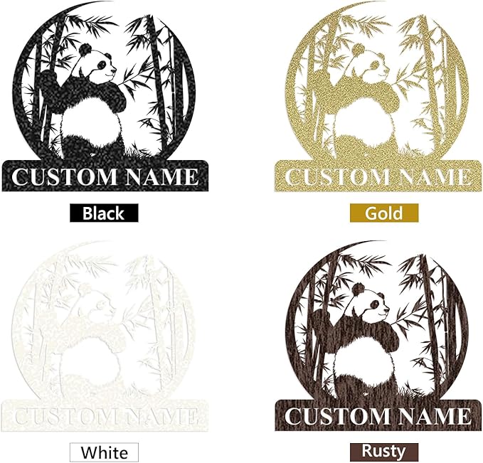 Personalized Panda Metal Sign | Family Name Sign | Panda Home Decor | Custom - Image 9