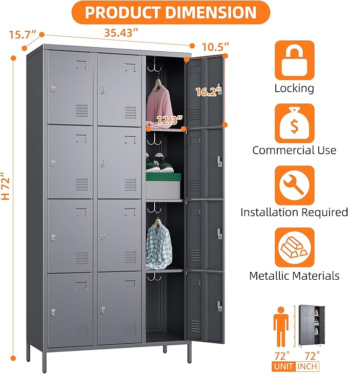 SUPEER Metal Lockers for Employees - Image 3