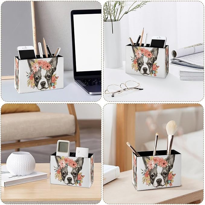 Famame Flowers on Bulldog Head Pencil Holder - Image 4
