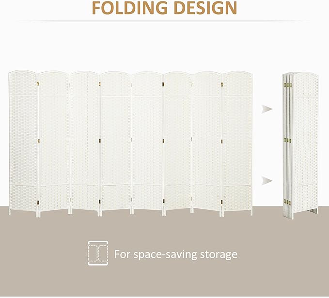 HOMCOM Room Divider, 8 Panel Folding Privacy Screen, 5.6' Tall Freestanding - Image 4