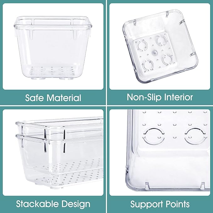 WOWBOX 25 PCS Clear Plastic Drawer Organizer Set, 4 Sizes Desk Drawer Divider - Image 3