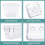 WOWBOX 25 PCS Clear Plastic Drawer Organizer Set, 4 Sizes Desk Drawer Divider - Image 3
