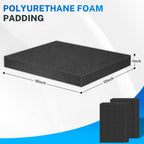Polyurethane Foam Padding, 2 PCS 16 x 12 x 1 Inch Black Soft Cuttable Packing Foam Inserts for Cases, Furniture, Automotive and Packaging