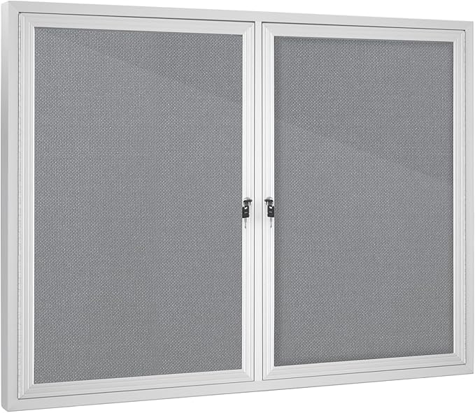 Enclosed Bulletin Board with Locking Door, Outdoor Bulletin Board Weatherproof by Unknown