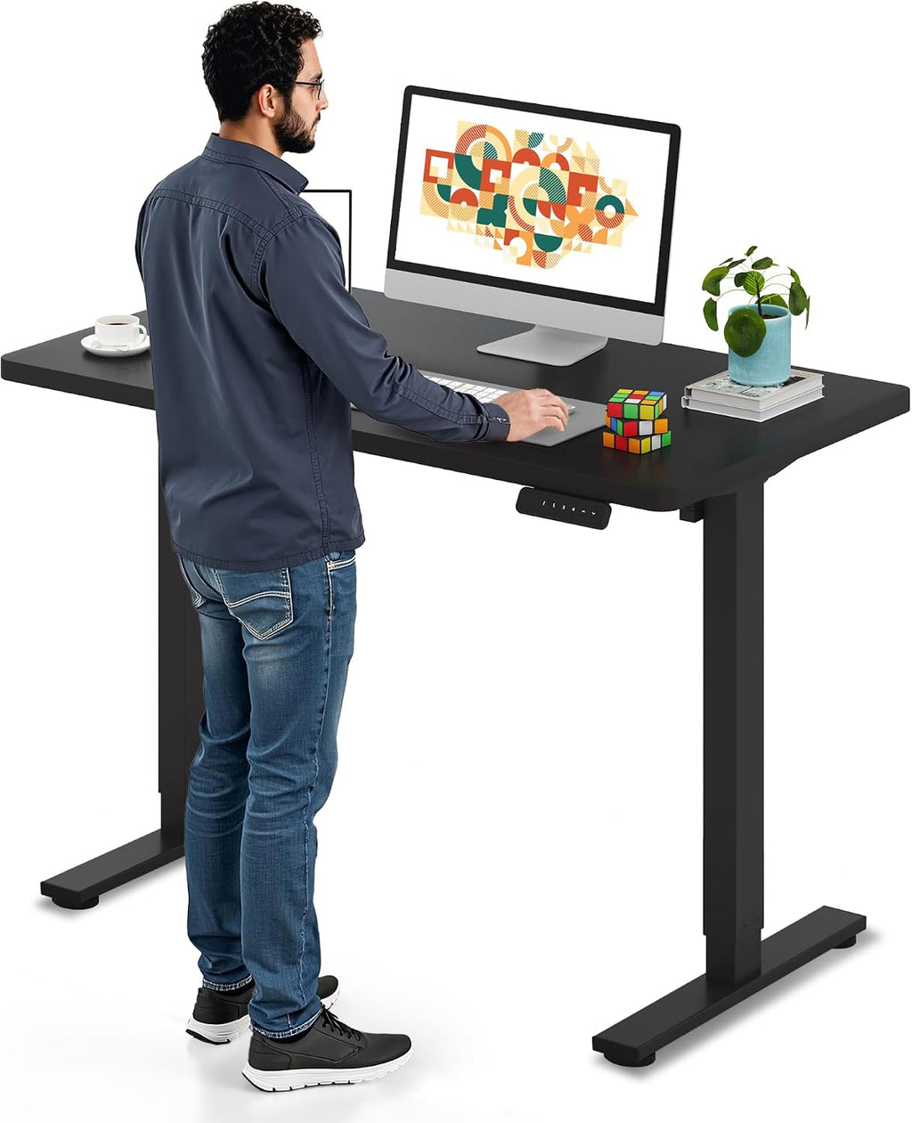 SANODESK Electric Standing Desk 48 x 24 Inches Whole-Piece Desktop Height