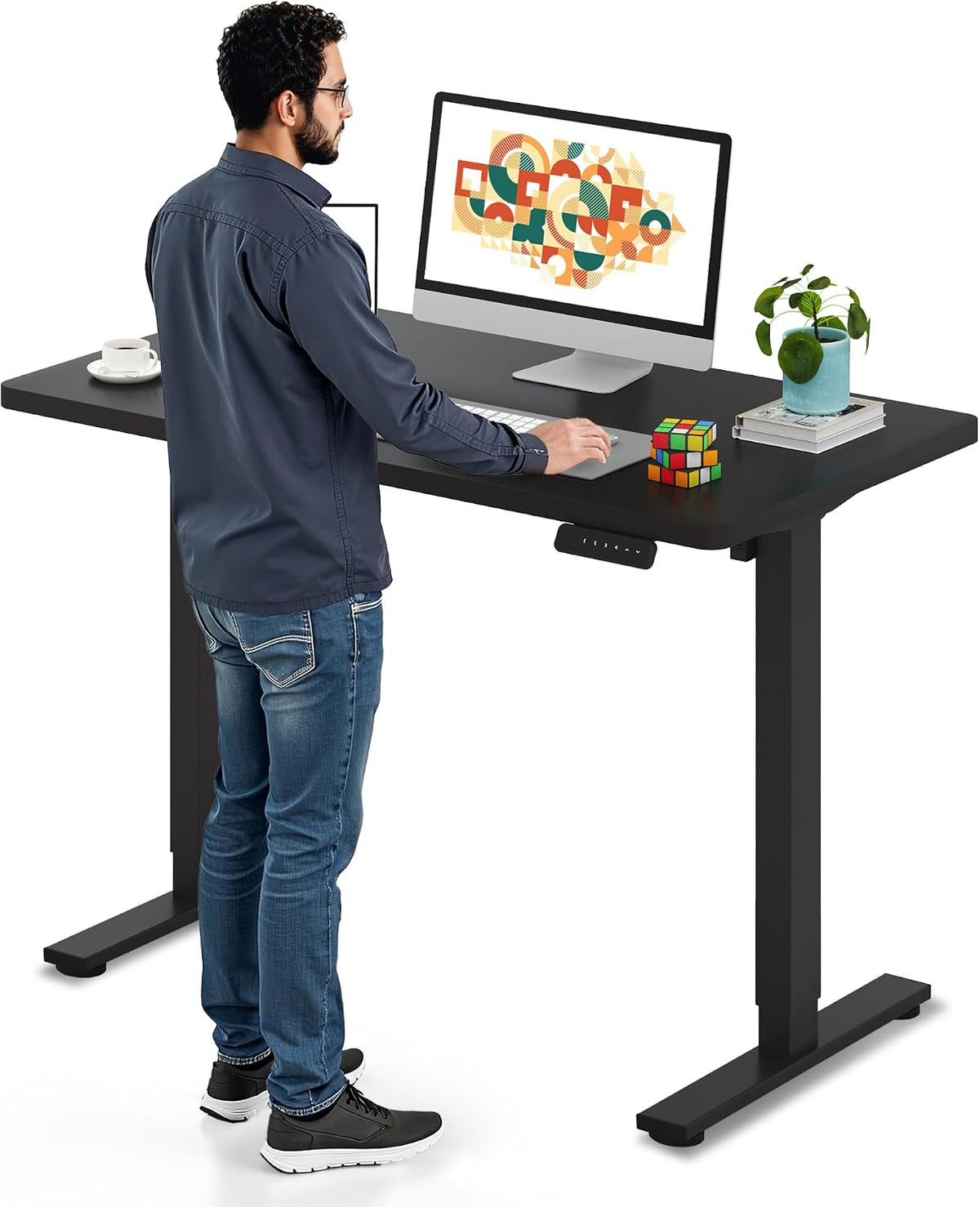 SANODESK Electric Standing Desk 48 x 24 Inches Whole-Piece Desktop Height