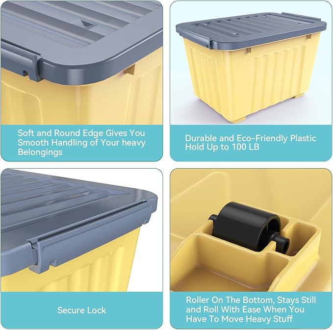 Nazhura Plastic Storage Bin, Stackable and Nestable Storage Boxes - Image 3