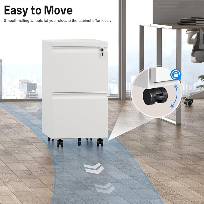 HOMOFFICE 2 Drawer File Cabinet - Image 4