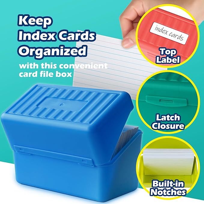 Olivo Index Card Holder Box 3x5 Flash Note Card Holder Storage File Box - Image 3