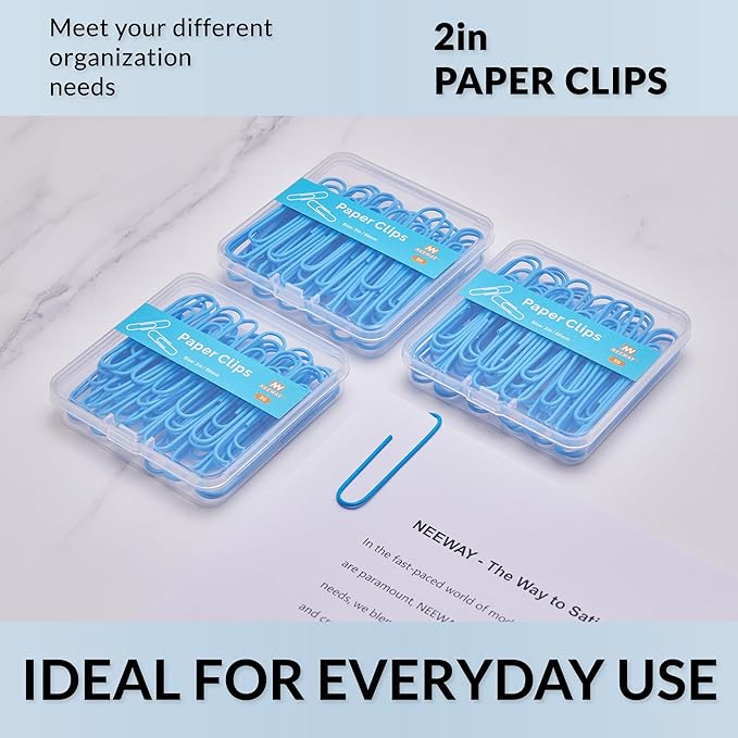 NEEWAY Colorful Large Paper Clips, 2 Inch Jumbo Paper Clips, 3 Pack of 50 - Image 6