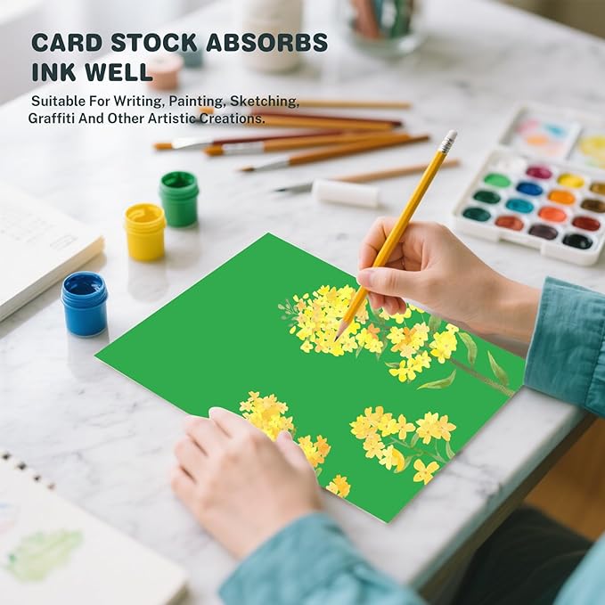 Cardstock 8.5 X 11, 40 Sheets, Christmas Green Card Stock, 65lb/ 180gsm - Image 6