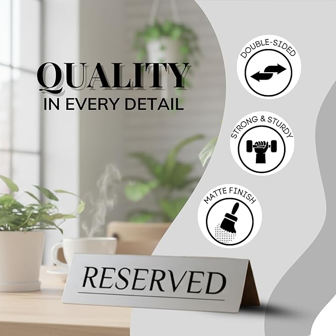 6 Reserved Table Signs – Silver Stainless Steel | Elegant, Durable & Reusable - Image 6