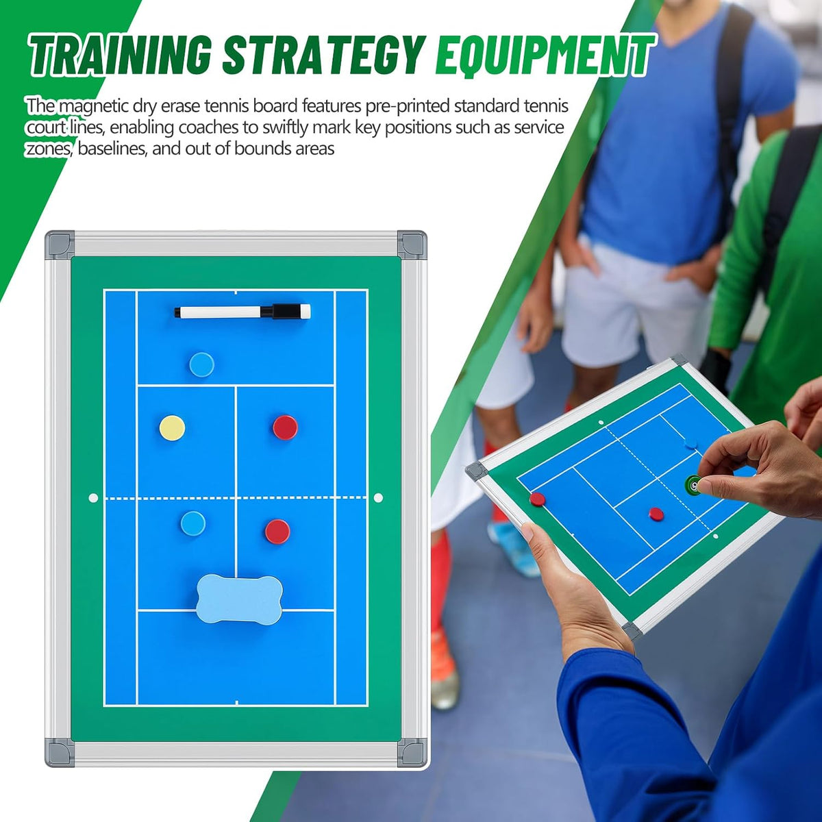 Honoson Magnetic Dry Erase Coach's Board for Tennis, Tactical Coach Board...