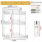 SUNZOS 3-Tier Corner Bathroom Counter Organizer, Bathroom Organizer Countertop - Image 2