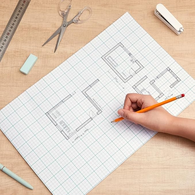 Ctosree 6 Pcs 11 x 17 Quadrille Pads 4 Squares Per Graph Paper Pad Back to - Image 4