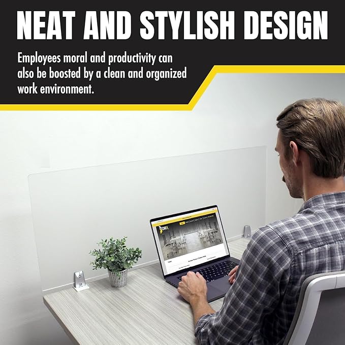 OBEX Clear Acrylic Desk Mounted Privacy Panel - Image 2