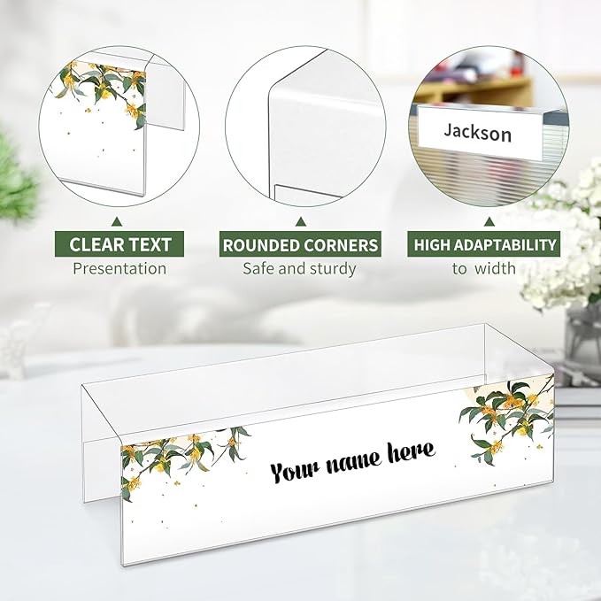 10 Pieces Cubicle Name Plate Holders fits 2.25 Inch Wall Cubicle Name Tags - Image 3