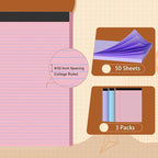 3 Pack Legal Pads 8.5 X11, College Ruled Notebook, 150 Sheets Colored Note Pad - Image 3