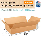 Large Shipping & Moving Boxes 20x12x3 inches - Image 2