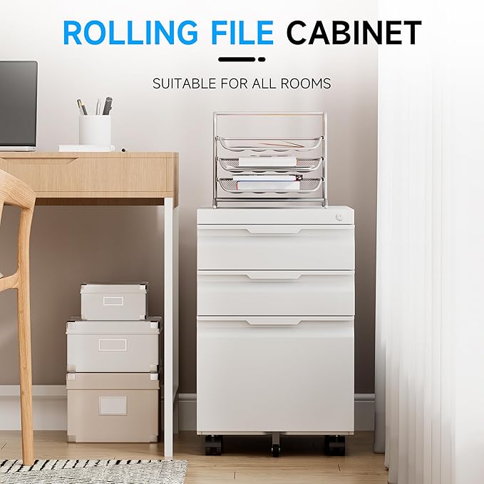 Bestoo 3-Drawer Mobile File Cabinet - Image 4