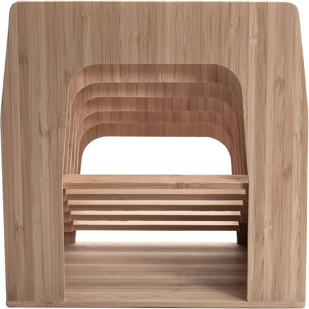 MobileVision Bamboo Desktop Inclined File Folder Organizer and Paper Tray, Up...