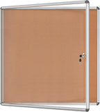 Mifuro 38"x38" Enclosed Bulletin Board, Lockable Weather-Resistant Aluminum