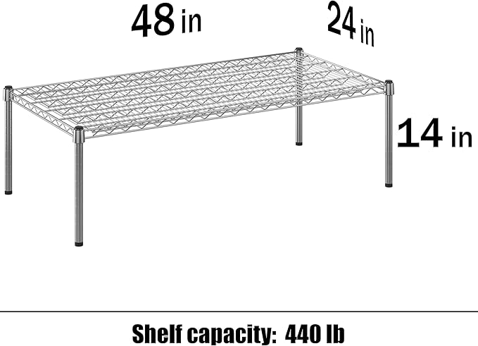 Regal Altair 24" Deep x 48" Wide x 14" Height Wire Shelving Kit | 1-Tier | NSF - Image 3