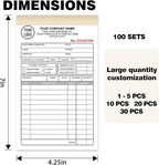 Custom Invoice Book with Logo 50 Set Personalized Receipt Books Customized - Image 2