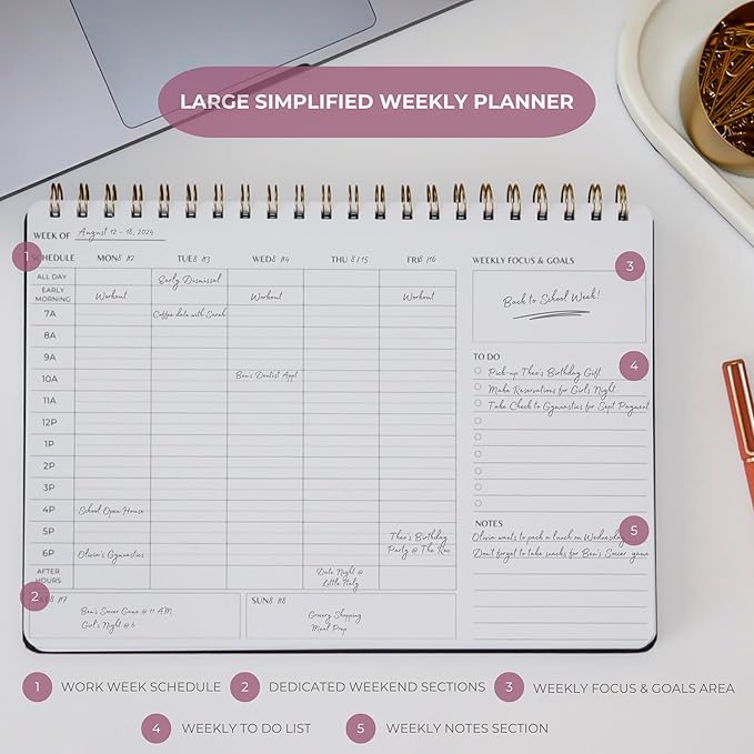 Merely Home Undated Weekly Schedule | Business Planner | 8.25” x 11.75” ADHD - Image 7